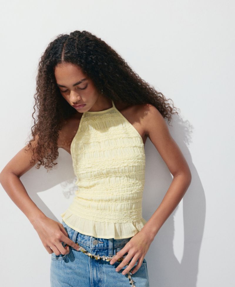 Women's Halter-Neck Crinkle Top