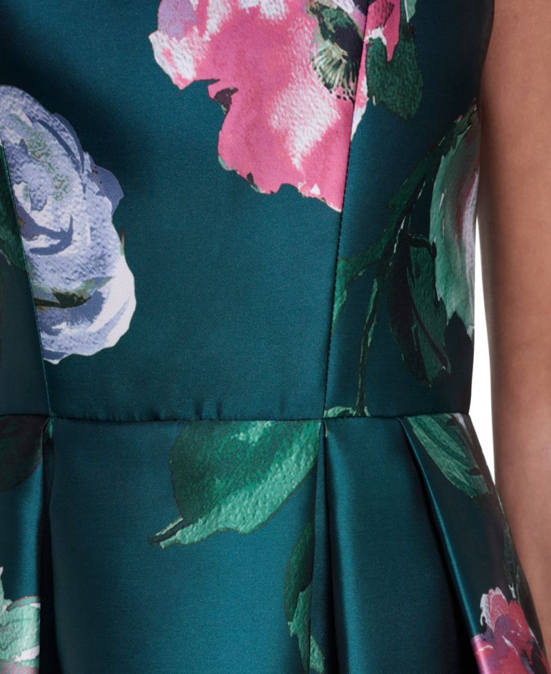 Petite Square Neck Cap-Sleeve Midi Dress