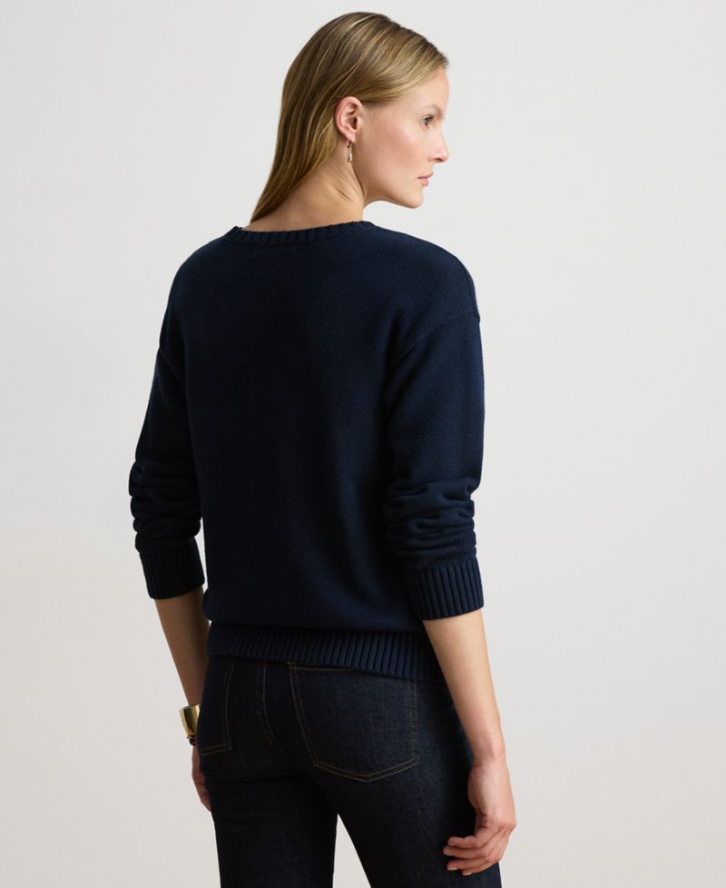 Petite Intarsia-Knit Crewneck Sweater