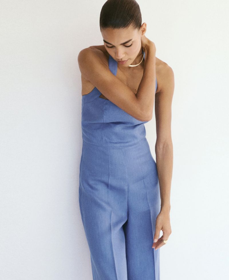 Women's Linen Halter Jumpsuit