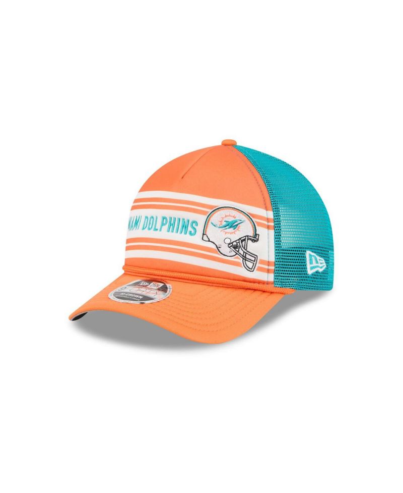 Men's Orange Miami Dolphins Linear A-Frame 9FORTY Adjustable Hat