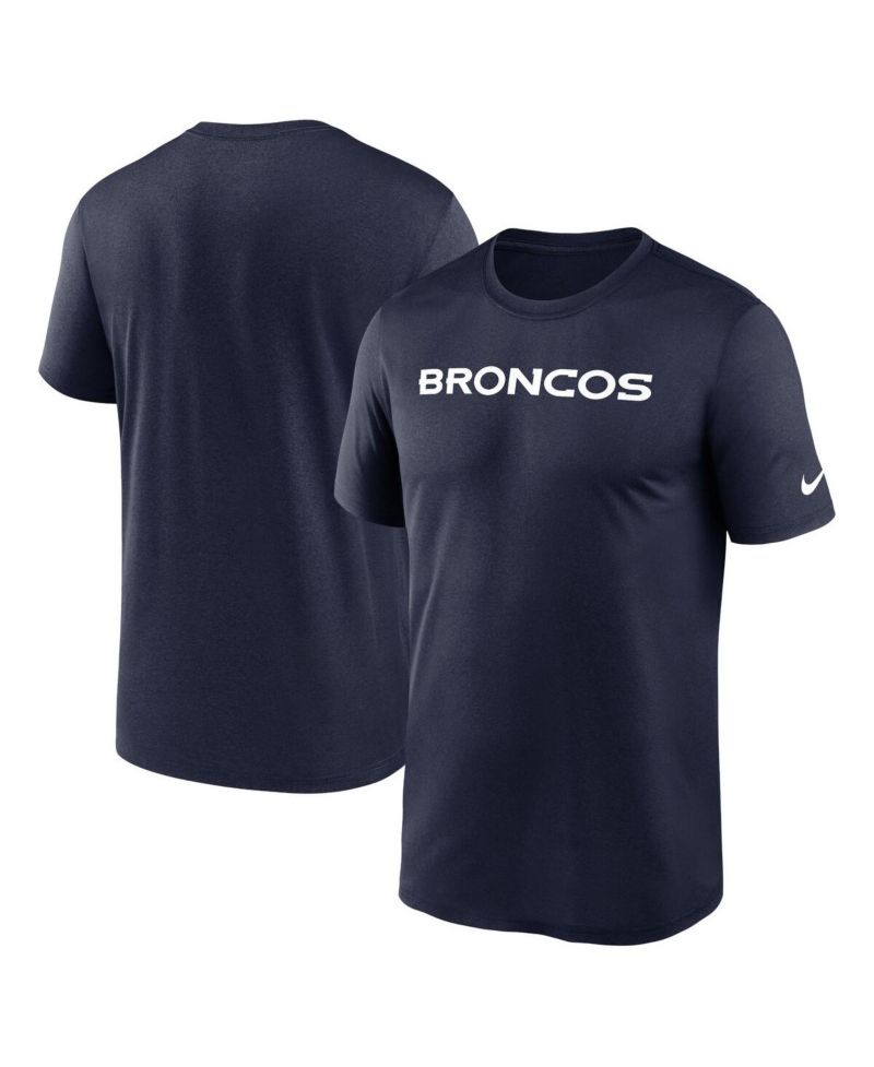 Men's Navy Denver Broncos Primetime Legend Wordmark Performance T-Shirt