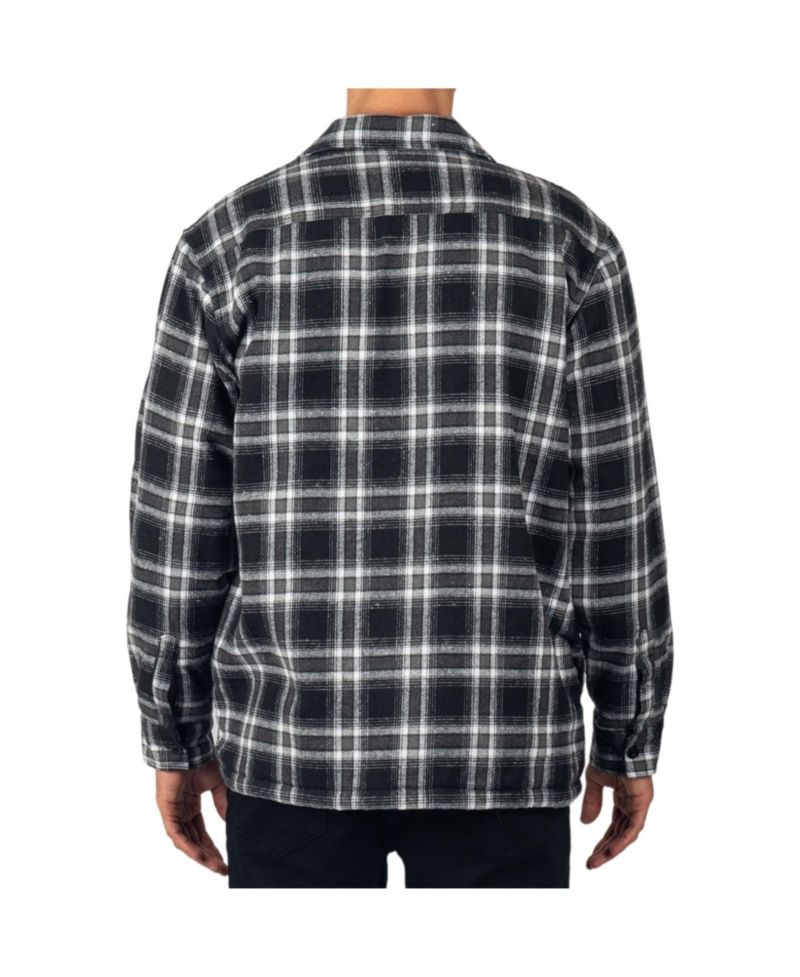 Men's Felix Fleece Lined Flannel Shirt Heavyweight Zip-Up Plaid Shacket Overshirt