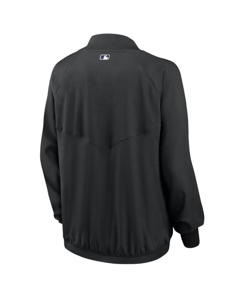 Women's Black Colorado Rockies Authentic Collection Team Raglan Performance Full-Zip Jacket