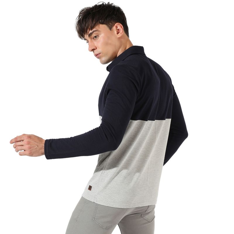 Men's Colourblocked Collared Casual Shirt