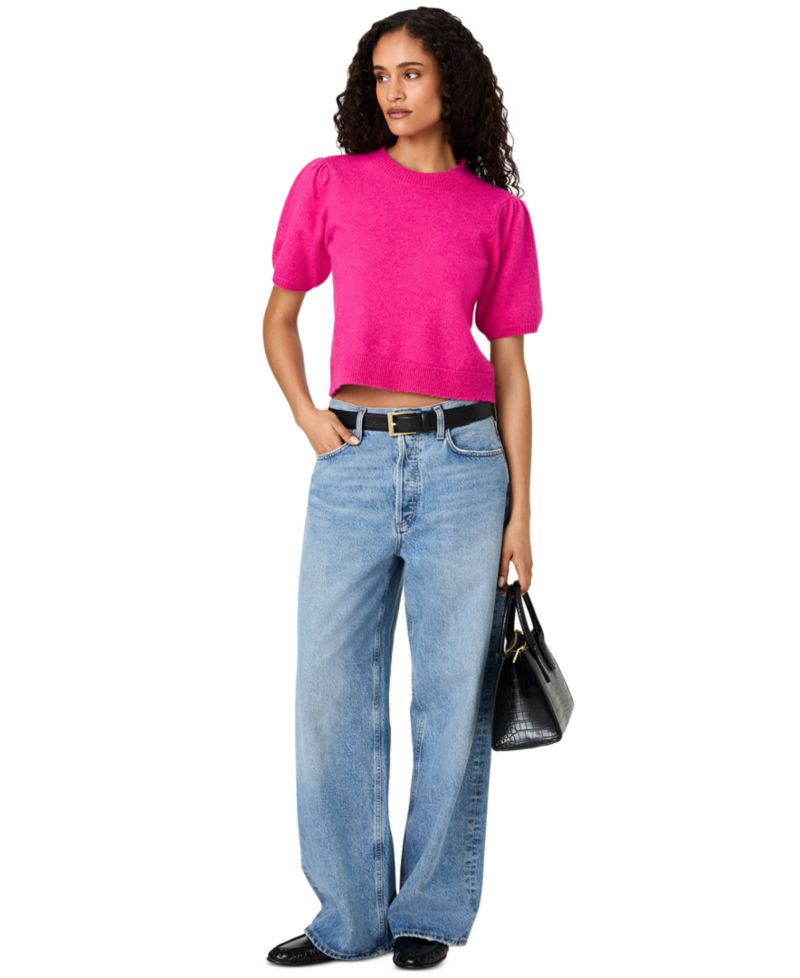 Women's Yulia Knit Puff-Sleeve Top