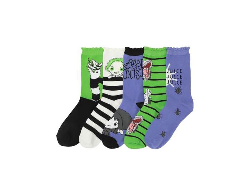 Women's Chibi Character Art 5-Pair Casual Crew Socks