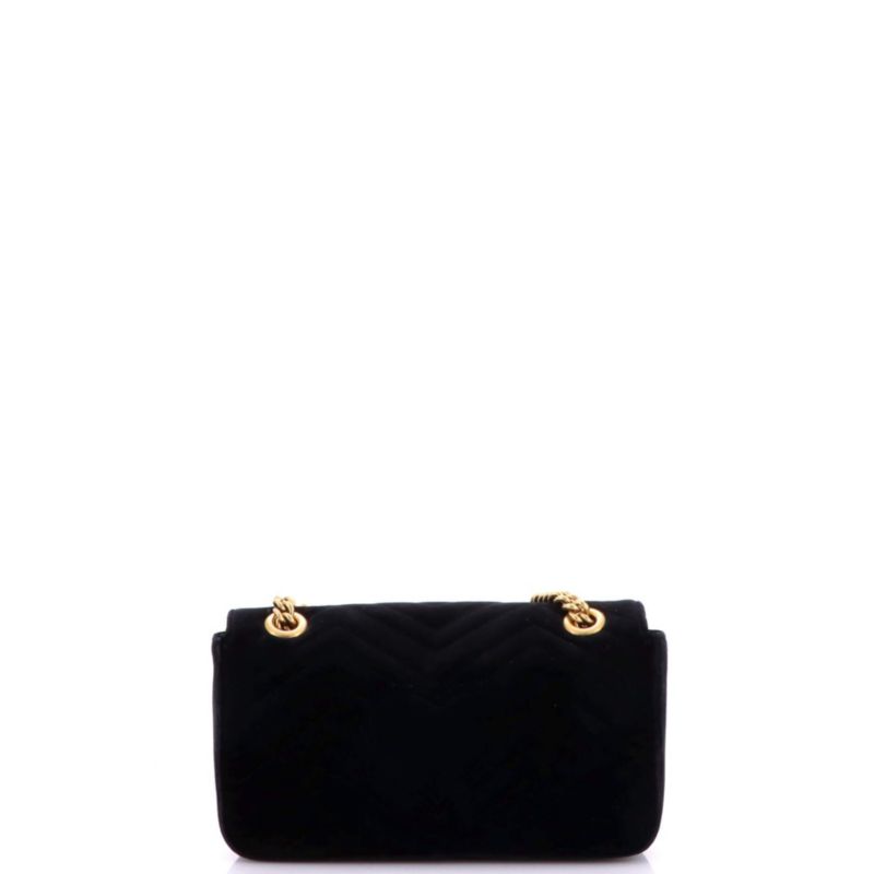 Small GG Marmont Flap Bag Embellished Matelasse Velvet
