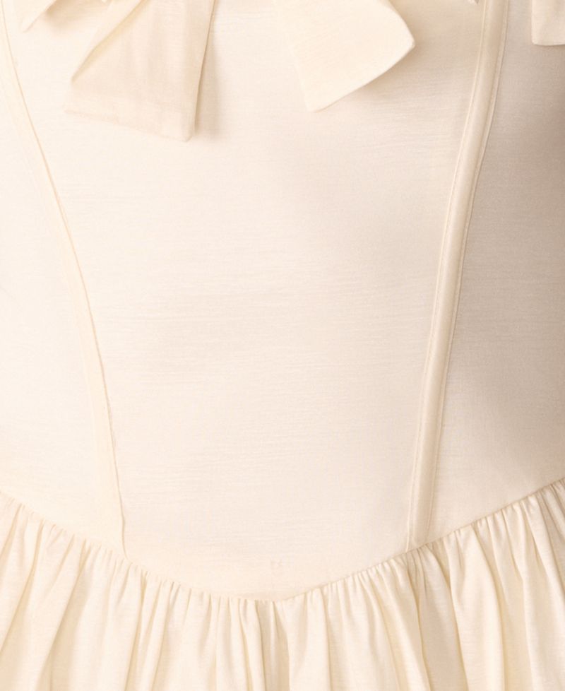 x Paris Hilton Juniors' Oversized-Bow Square-Neck Ruffled-Sleeves Mini Dress