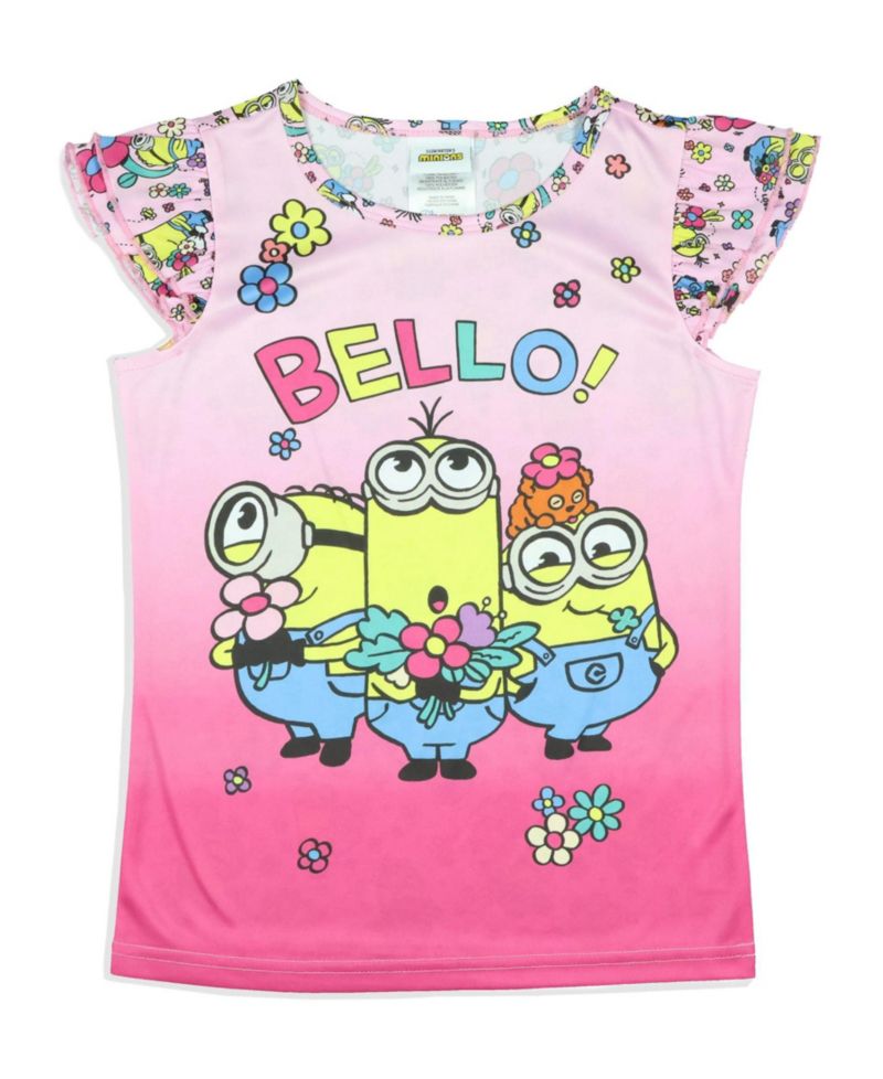 Girls' (4-20) Flower Bello Minions Sleep Pajama Sleep Set Shorts Kids