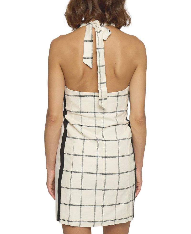 Women's Plaid Halter Shirt Dress