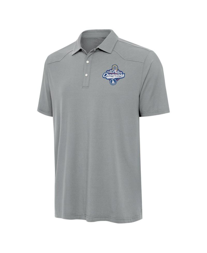 Antigua Men's Gray Los Angeles Dodgers 2025 World Series Western Polo Shirt