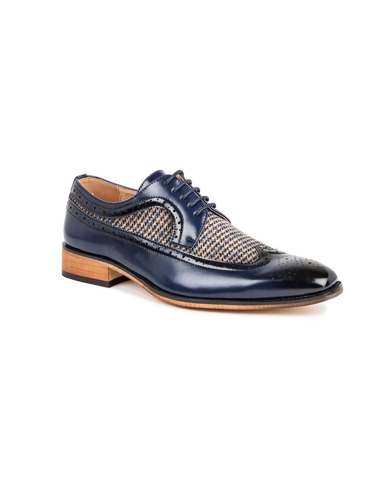 Men's Wing Tip Brogue Two Tone Shoes