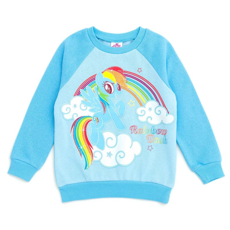 Toddler Girls My Pony (2T-5T) Rainbow Dash Pullover Fleece Sweatshirt and Cosplay Hat