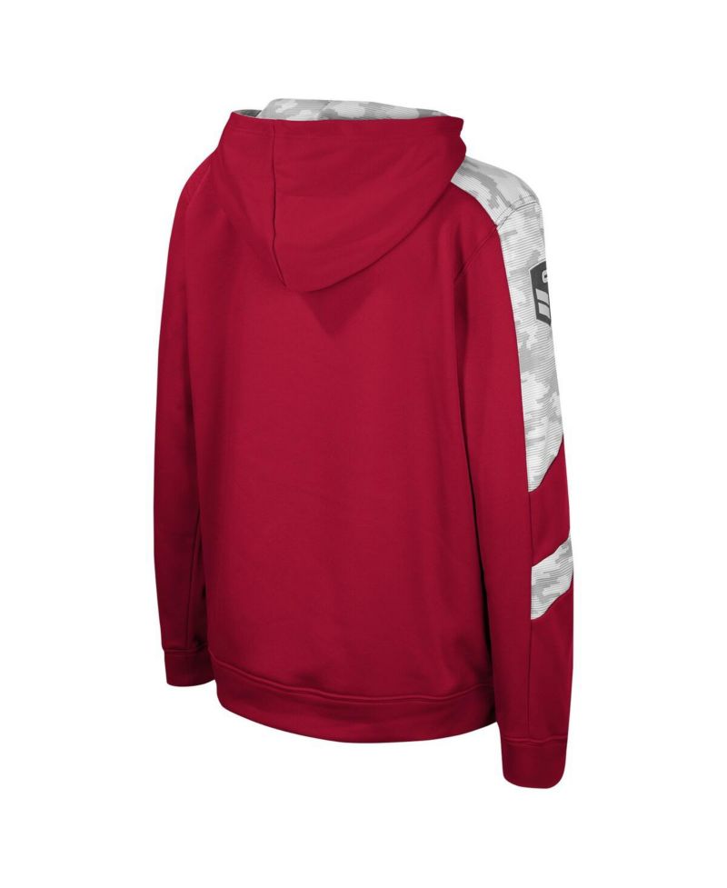 Big Boys Crimson Oklahoma Sooners OHT Military-Inspired Appreciation Cyclone Digital Camo Pullover Hoodie