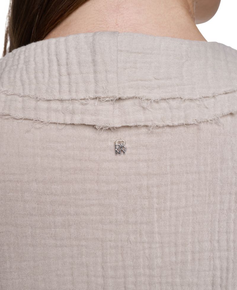 Women's V-Neck Short Puff-Sleeve Tie-Front Shirt