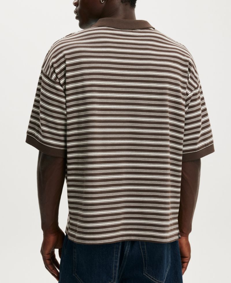Men's Box Fit Stripe Regular-Fit Polo Shirt