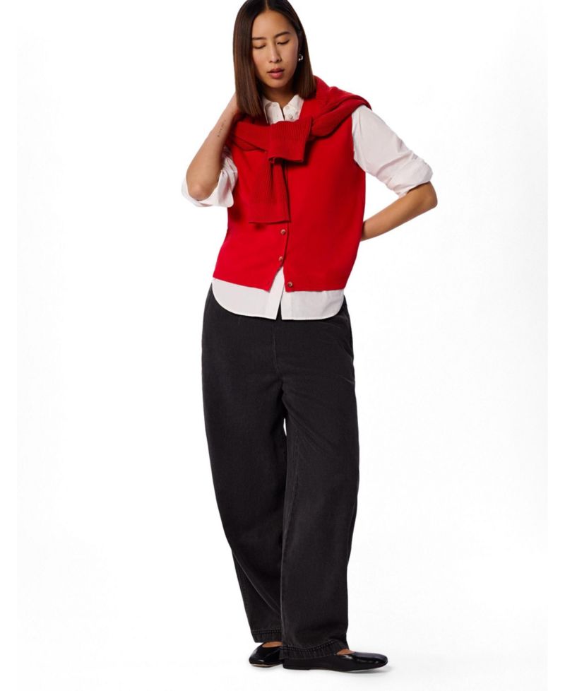 Women's V-Neck Button Front Knit Tank