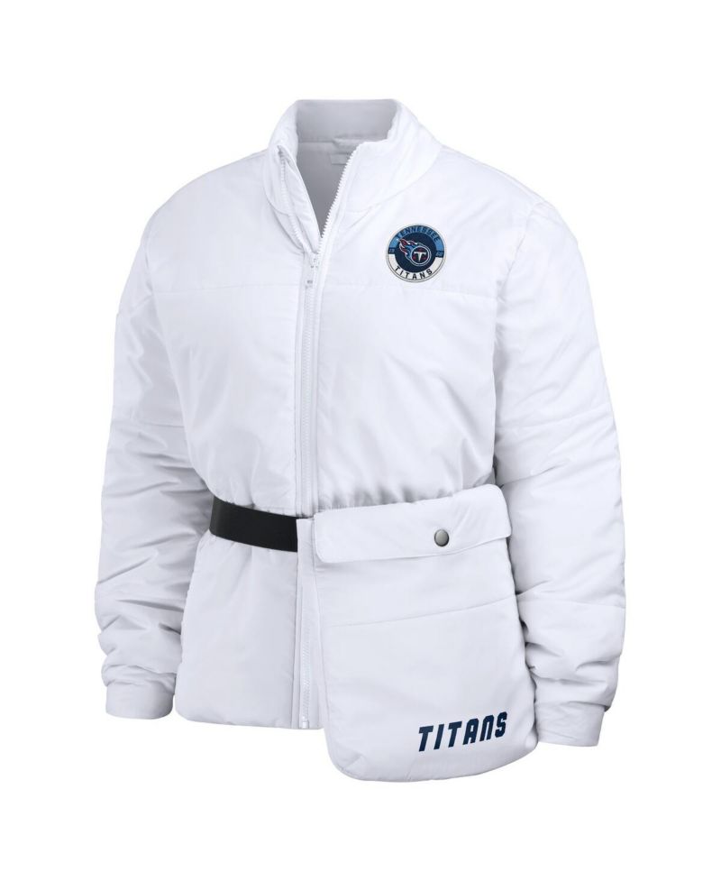 Women's White Tennessee Titans Packable Full-Zip Puffer Jacket