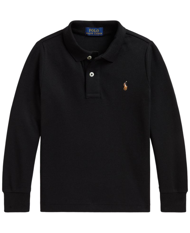 Boys' 2T-7 Soft Cotton Long-Sleeve Polo Shirt