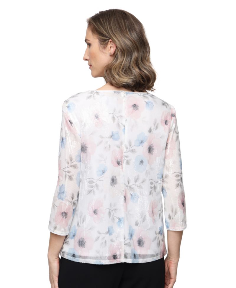 Women's Sequin Detail Boat Neck Twinset Top