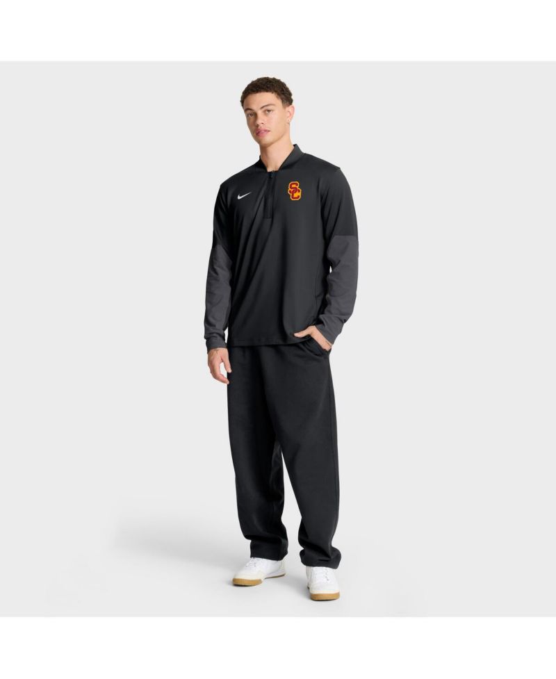 Men's Black USC Trojans One Goal Performance Half-Zip Pullover Hoodie