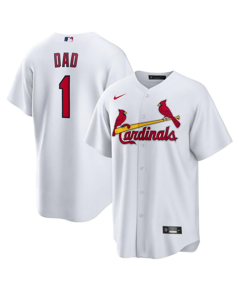 Men's White St. Louis Cardinals 1 Dad Home Replica Jersey