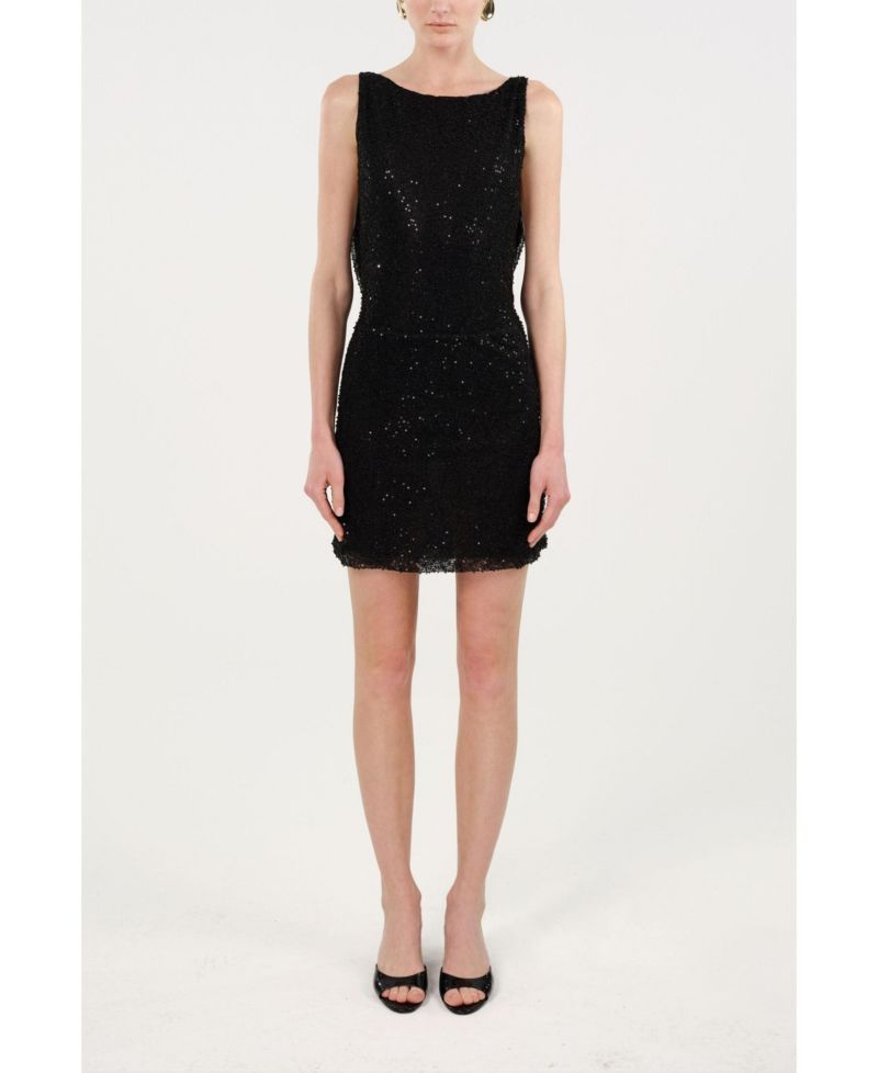 Women's Sequin Open Back Mini Dress