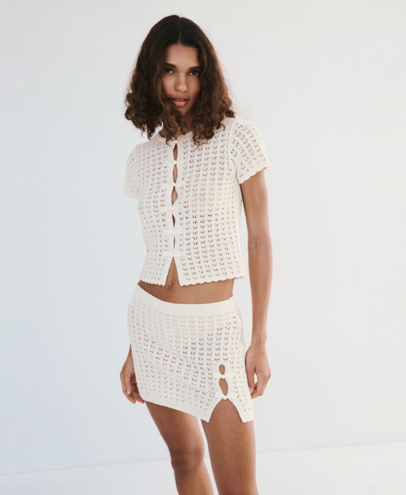 Women's Short Crocheted Cotton Skirt