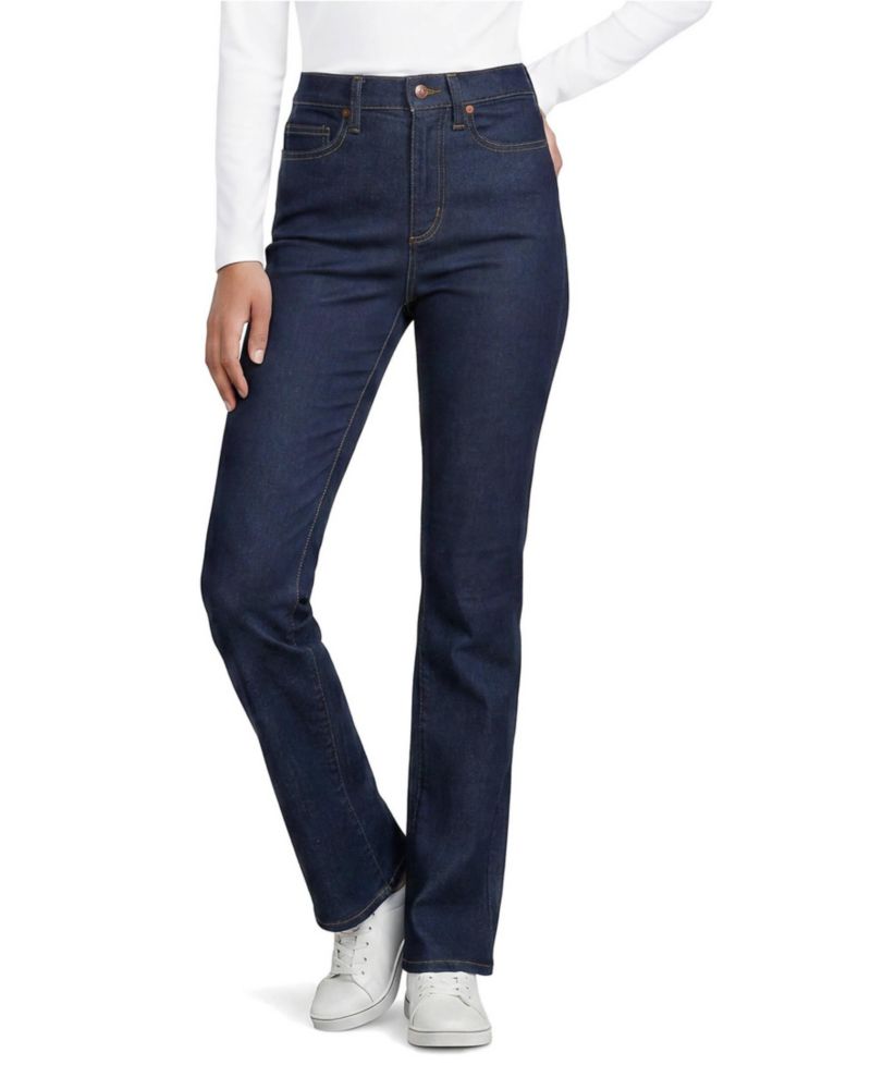Petite Recover High Rise Straight Leg Blue Jeans