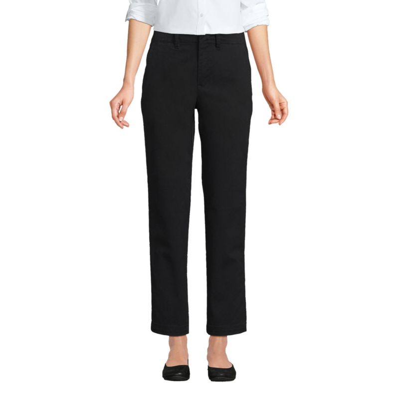 Women's Mid Rise Classic Straight Leg Chino Ankle Pants