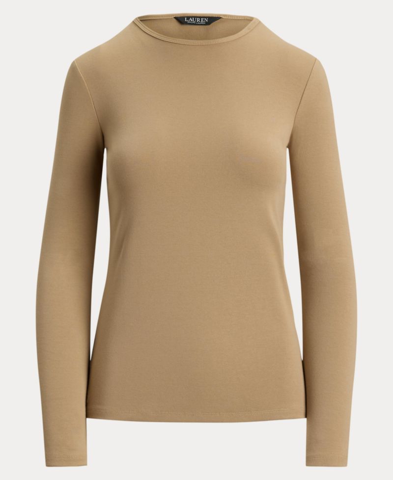 Cotton-Blend Long-Sleeve Top
