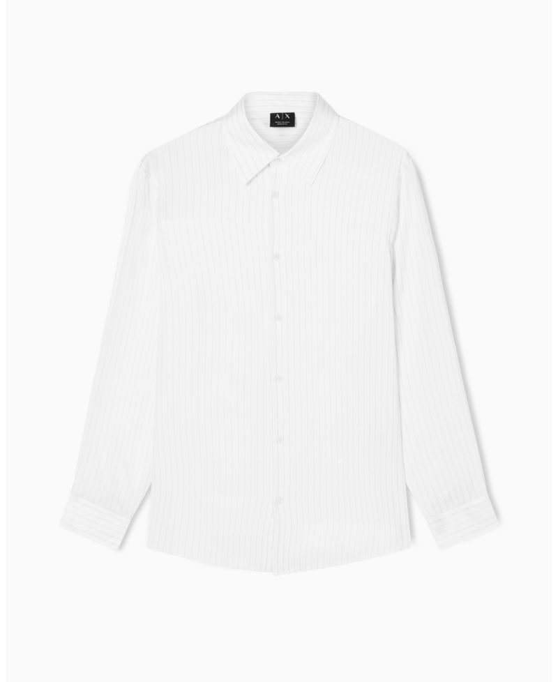Men's Long Sleeve Striped Viscose Woven Shirt