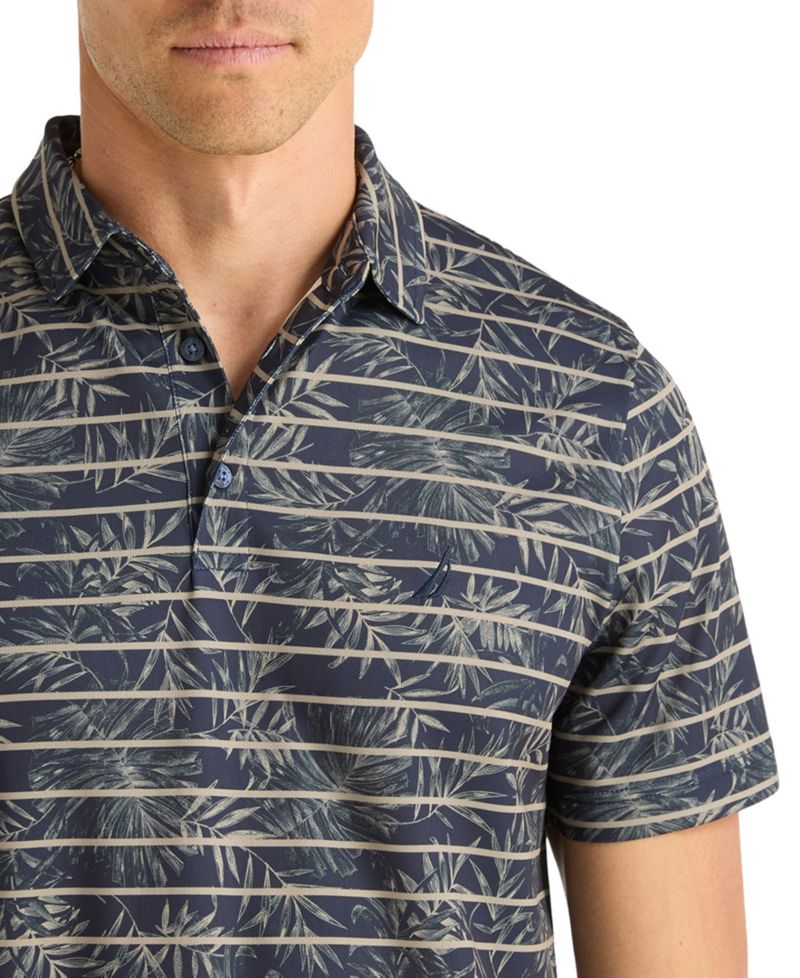 Men's Leaf Stripe Classic-Fit Golf Polo Shirt