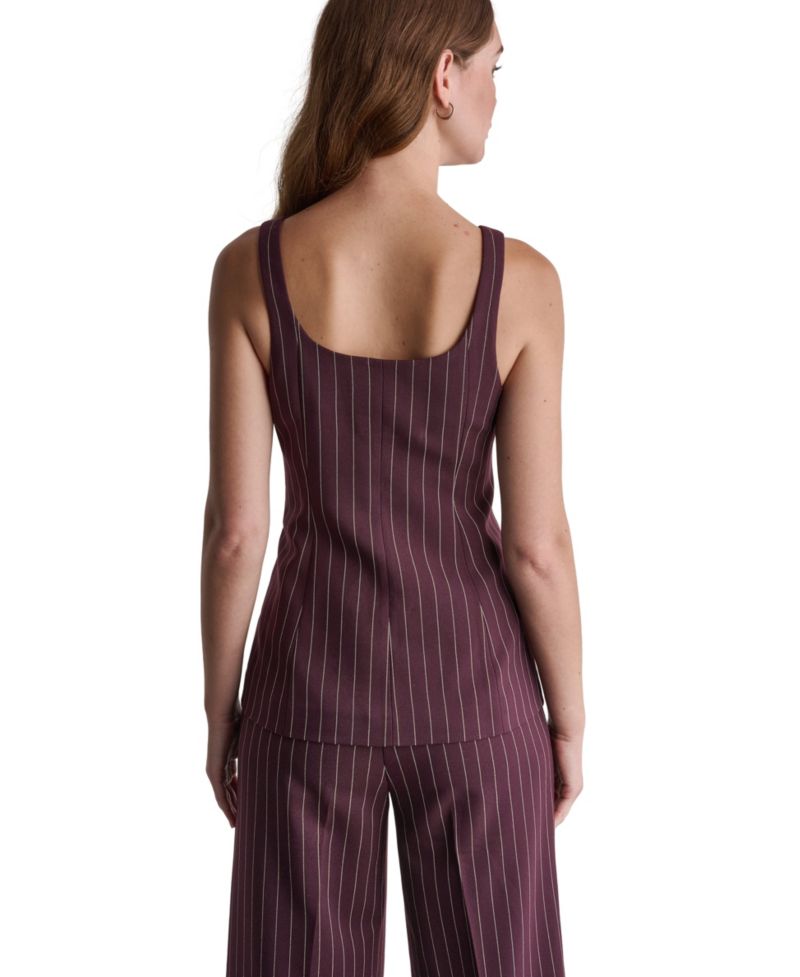 Women's Pinstripe Square-Neck Vest
