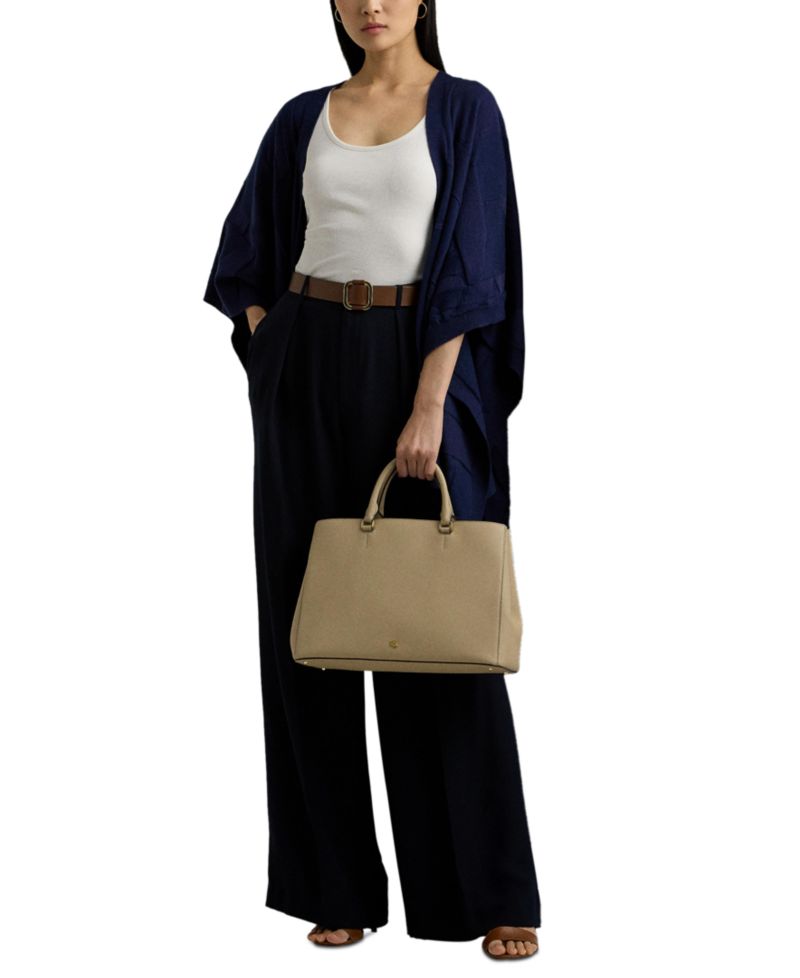 Hanna Large Crosshatch Leather Satchel Bag