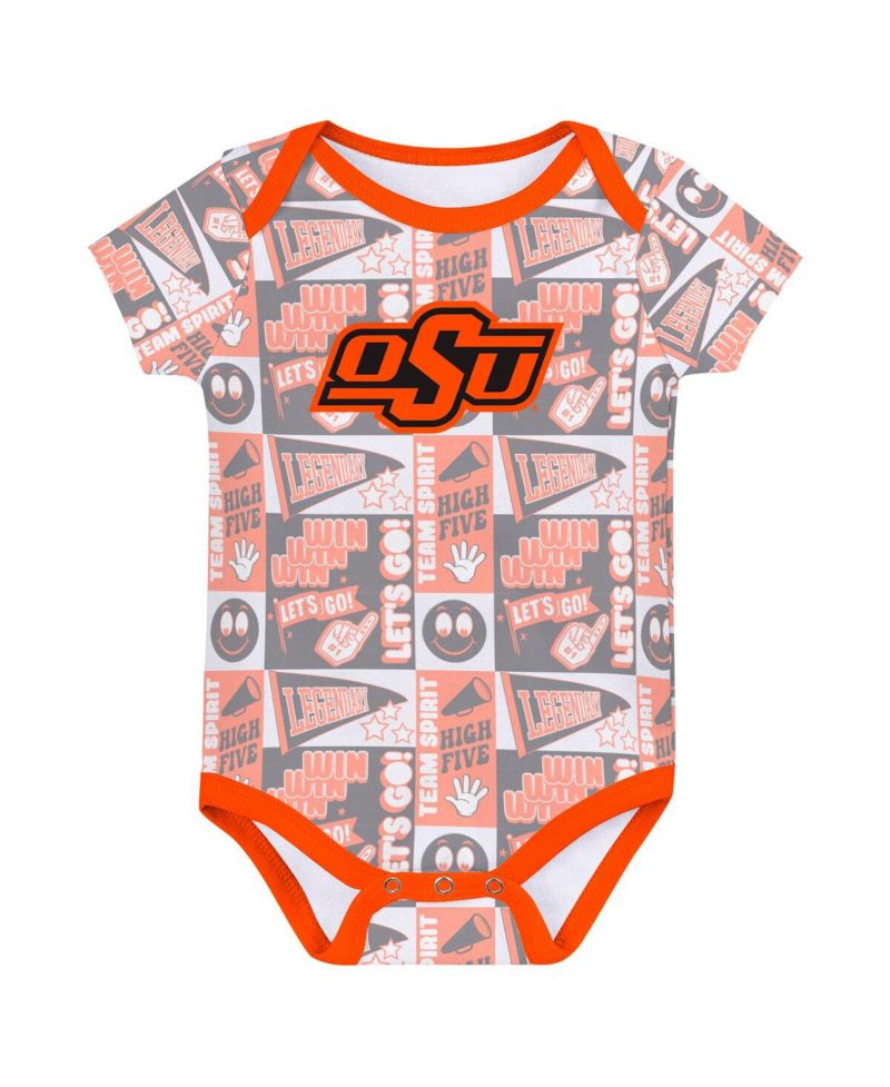 Newborn Orange Oklahoma State Cowboys Sunday Comics Bodysuit 3-Pack