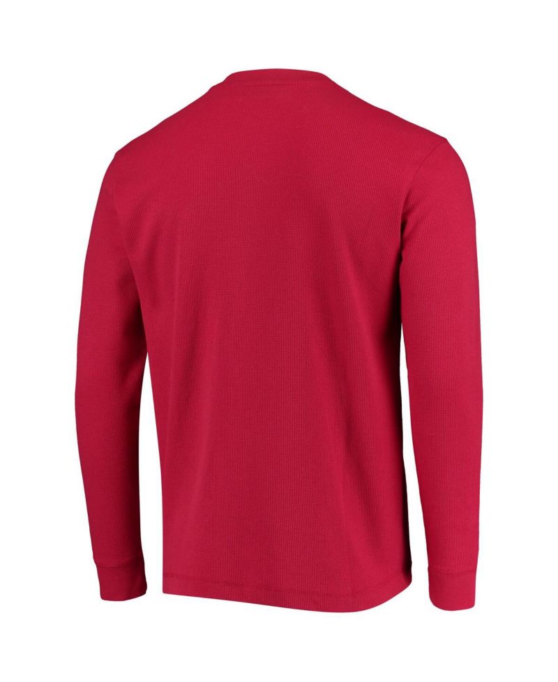 Men's Red Kansas City Chiefs Logo Maverick Thermal Henley Long Sleeve T-shirt