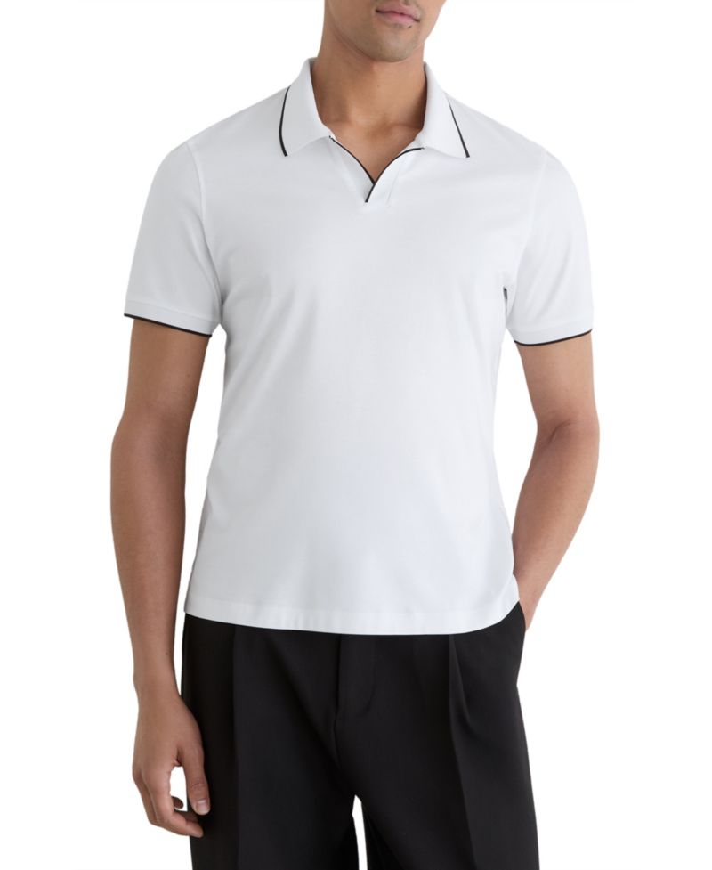 Men's Nico Airwater Cotton Tipped Open Collar Polo Shirt
