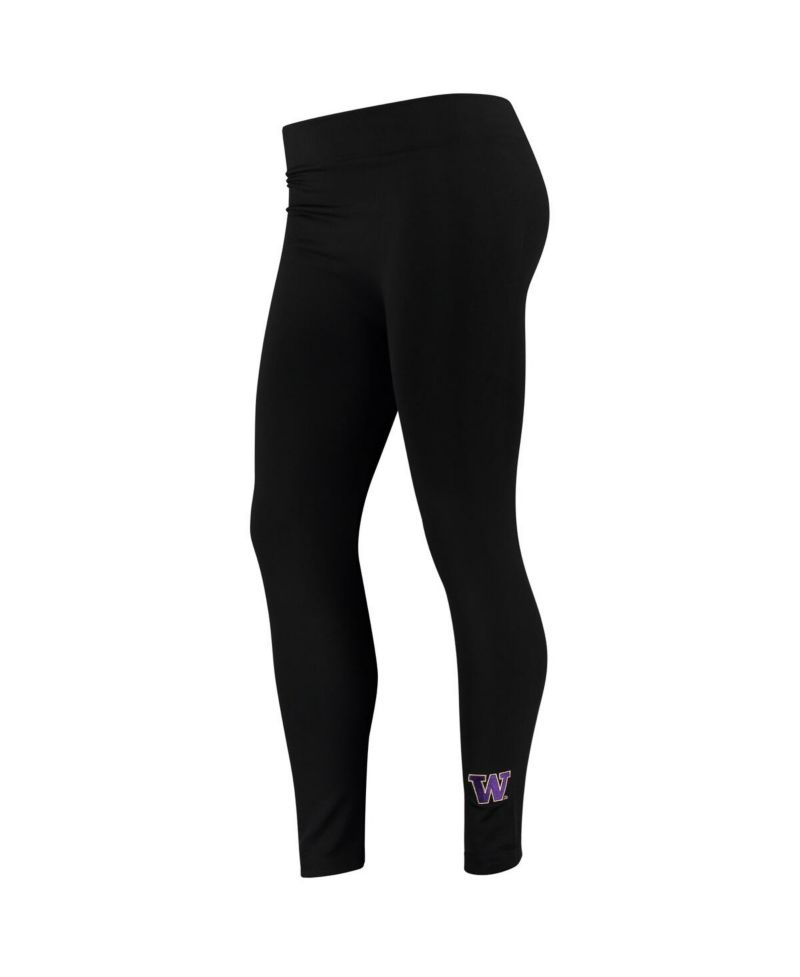 Women's Black Washington Huskies Fleece Leggings