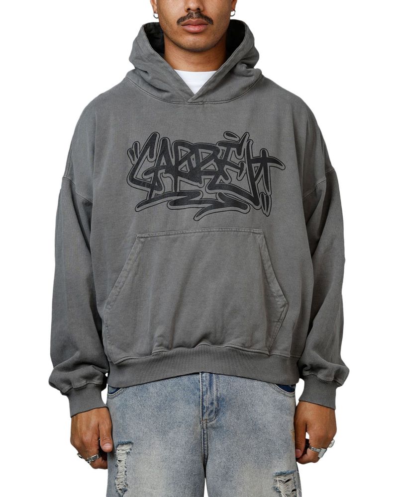 Men's Tagged Hoodie Sweatshirt - Washed Charcoal M