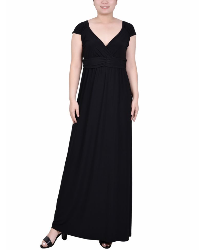 Petite Ruched Empire-Waist Maxi Dress