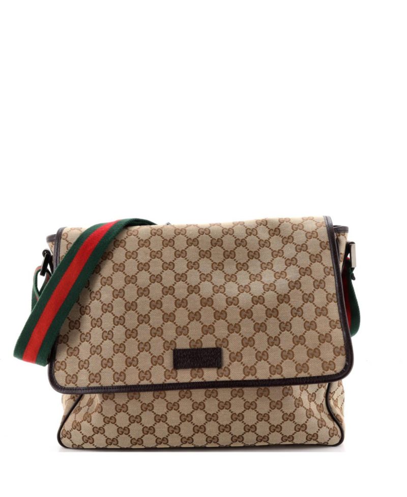 Medium Web Strap Flap Messenger GG Canvas