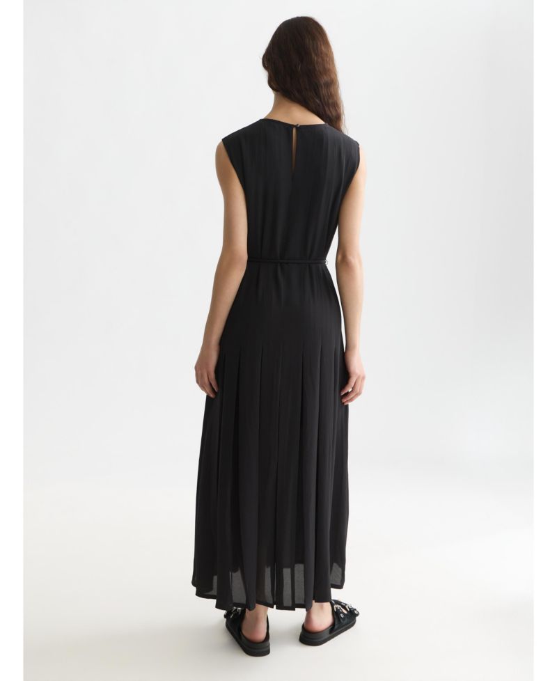 Women's Dresses Pleated Ankle Length Dress, Meteorite