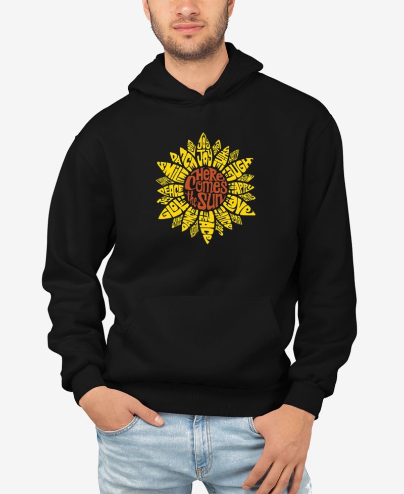Men's Sunflower Word Art Hooded Sweatshirt