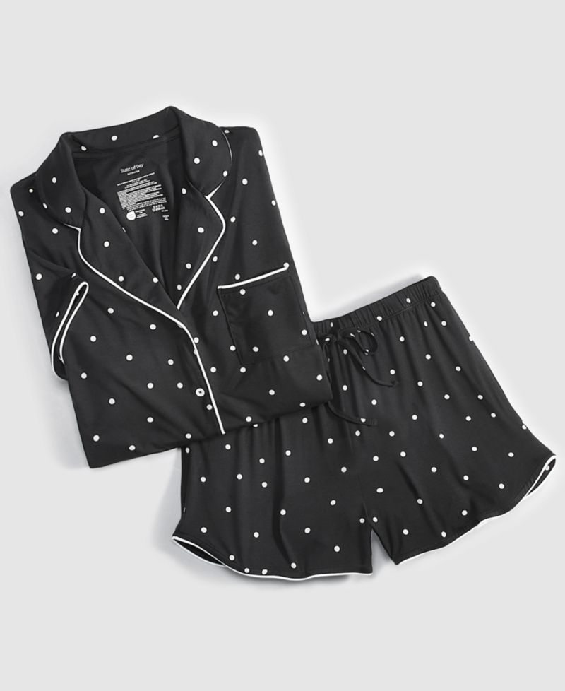 Women's 2-Piece Short-Sleeve Notched-Collar Pajama Set XS-3X