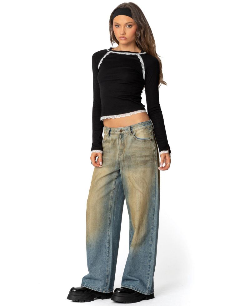 Women's Edith Lacey Ribbed Top