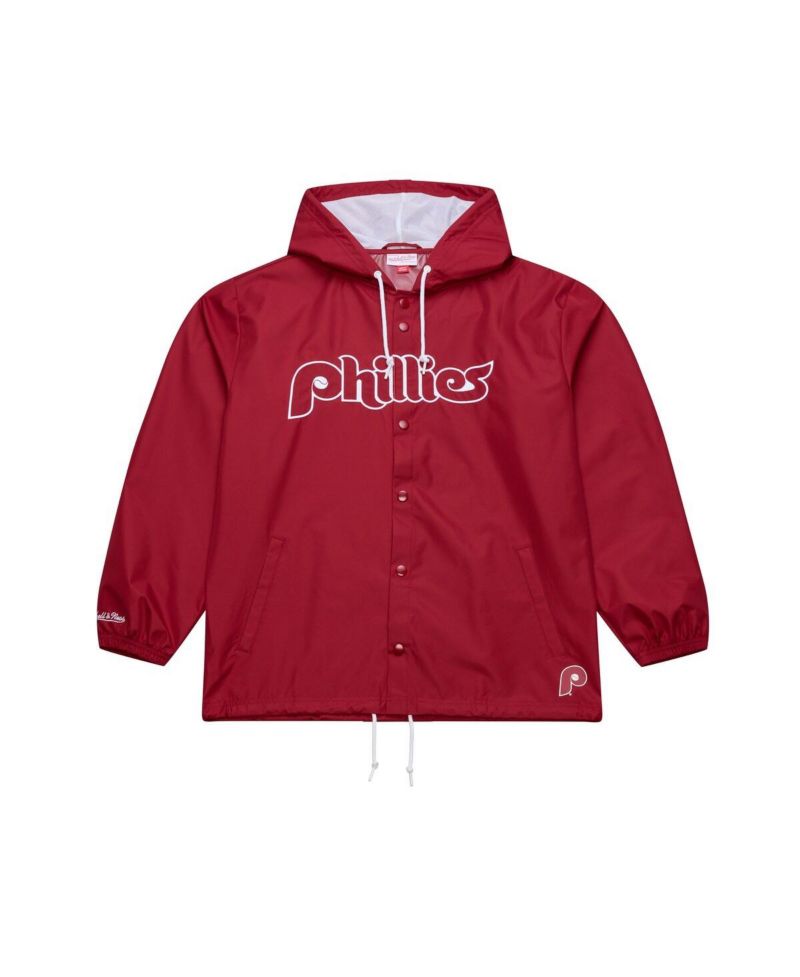 Men's Red Philadelphia Phillies Full-Snap Hooded Coaches Jacket