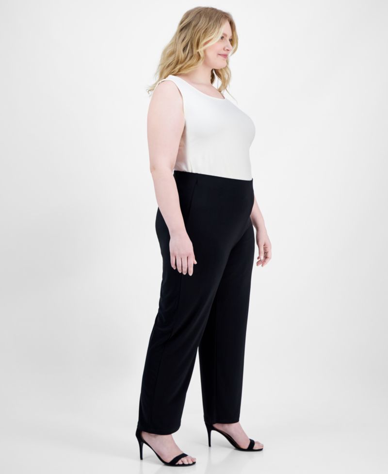 Plus Size Cropped Pull-On Pants