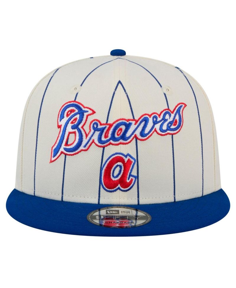 Men's White Atlanta Braves Jersey Pinstripe 9FIFTY Snapback Hat